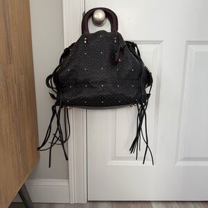 Elegant Black Studded Shoulder Bag